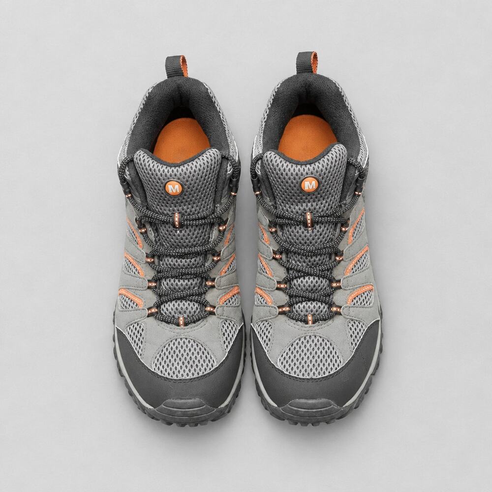 Merrell Moab Mid GORE-TEX Hiking Boots Men's Size 10 Gray Beluga Orange 549615